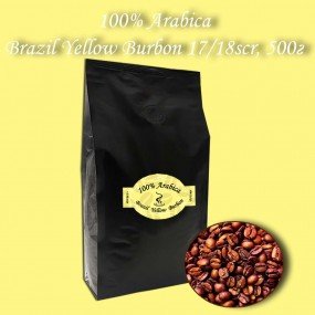 Кава зернова Arabica Brazil Yellow Burbon 17/18scr  (Арабіка Бразилія Жовтий Бурбон) 500г.  БЕЗКОШТОВНА ДОСТАВКА від 1кг!